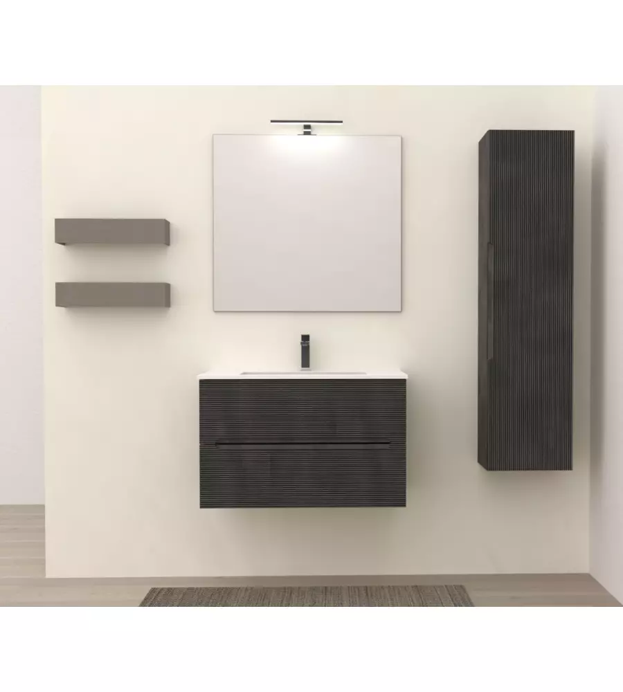MOBILE BAGNO "CANALETTO" GRIGIO, 80 CM